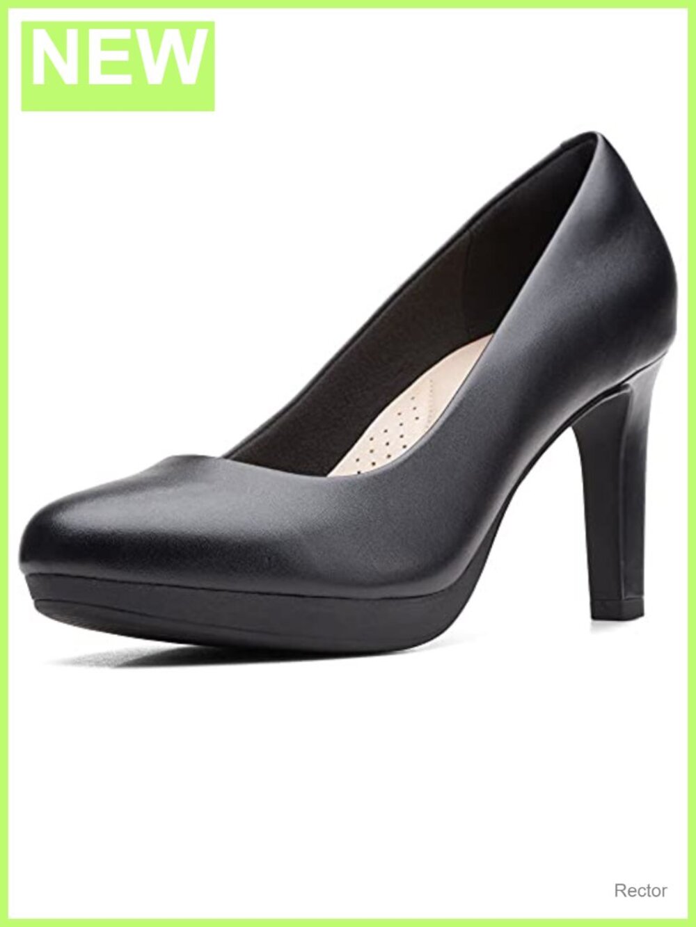 Clarks Women's Ambyr Joy Pumps - 85mm Heel, Cushioned PU Foam Footbed, Round Toe